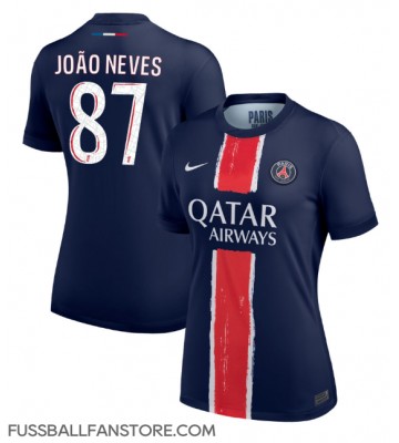 Paris Saint-Germain Joao Neves #87 Replik Heimtrikot Damen 2024-25 Kurzarm